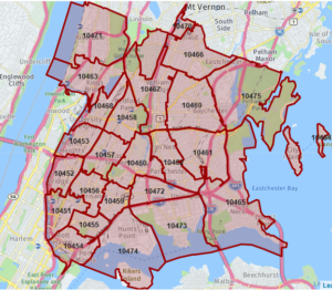 South Bronx Zip Code Map